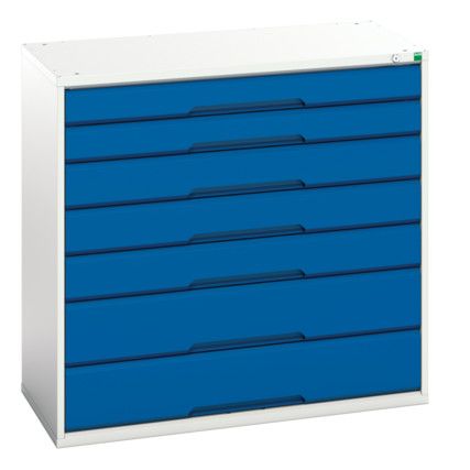 Verso Drawer Cabinet, 7 Drawers, Blue/Light Grey, 1000 x 1050 x 550mm