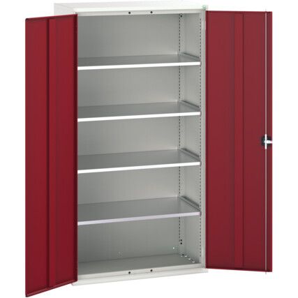 Verso Storage Cabinet, 2 Doors, Red, 2000 x 1050 x 550mm