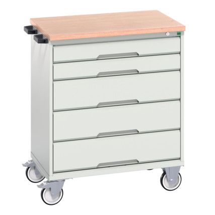 VERSO MOBILE 5 DRAWER CABINET 800x600x980 W/ MPX WORKTOP L-GREY