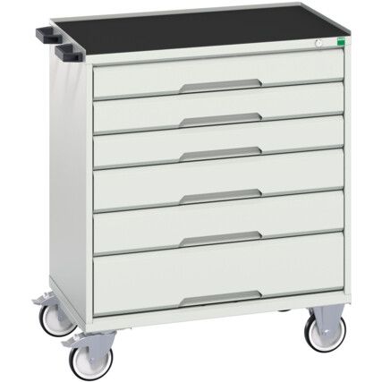 Verso Mobile Storage Cabinet, 6 Drawers, Light Grey, 965 x 800 x 550mm