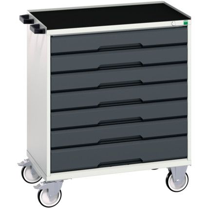 Verso Mobile Storage Cabinet, 7 Drawers, Anthracite Grey/Light Grey, 965 x 800 x 550mm