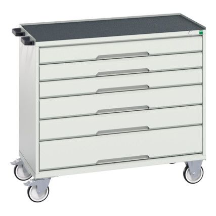 Verso Mobile Storage Cabinet, 6 Drawers, Light Grey, 965 x 1050 x 550mm
