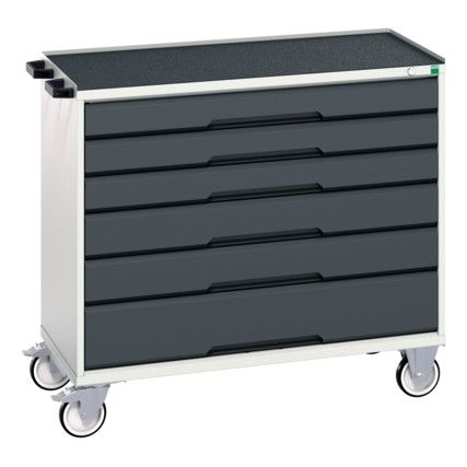 Verso Mobile Storage Cabinet, 6 Drawers, Anthracite Grey/Light Grey, 965 x 1050 x 550mm
