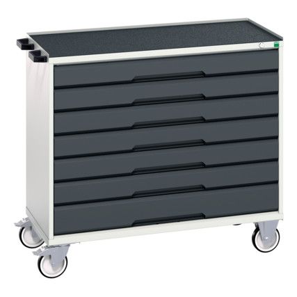 Verso Mobile Storage Cabinet, 7 Drawers, Anthracite Grey/Light Grey, 965 x 1050 x 550mm