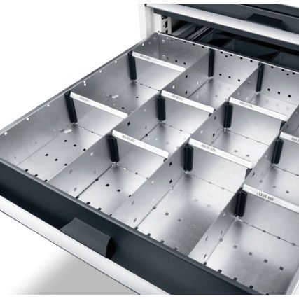 cubio, Divider Kit, Steel, Galvanised, 650x750x52mm, 10 Compartments