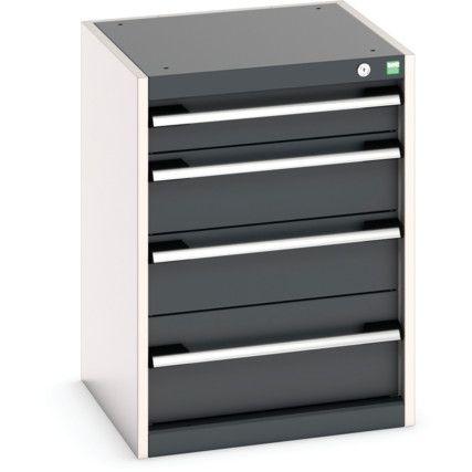 Cubio Drawer Cabinet, 4 Drawers, Anthracite Grey/Light Grey, 700 x 525 x 525mm