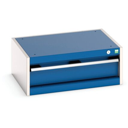 Cubio Drawer Cabinet, 1 Drawers, Blue/Light Grey, 250 x 650 x 525mm