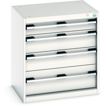 Cubio Drawer Cabinet, 4 Drawers, Light Grey, 700 x 650 x 525mm