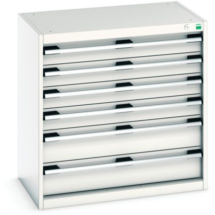 Cubio Drawer Cabinet, 6 Drawers, Light Grey, 800 x 800 x 525mm