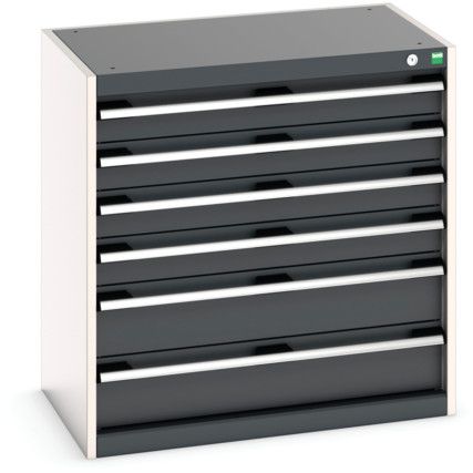 Cubio Drawer Cabinet, 6 Drawers, Anthracite Grey/Light Grey, 800 x 800 x 525mm