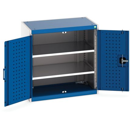 Cubio Storage Cabinet, 2 Perfo Doors, Blue, 800 x 800 x 525mm