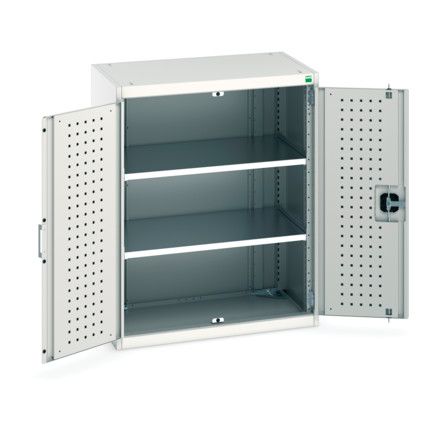 Cubio Storage Cabinet, 2 Doors, Light Grey, 1000 x 800 x 525mm
