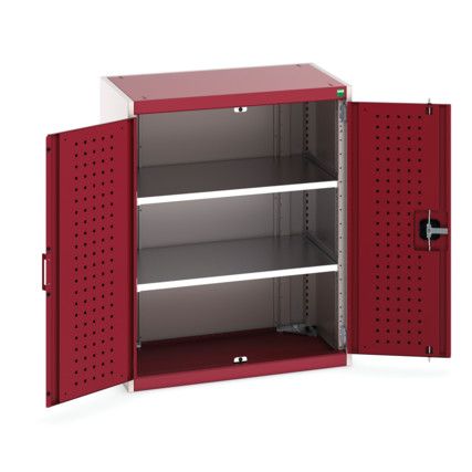 Cubio Storage Cabinet, 2 Doors, Red, 1000 x 800 x 525mm