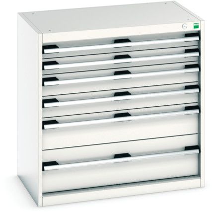 Cubio Drawer Cabinet, 6 Drawers, Light Grey, 800 x 800 x 525mm