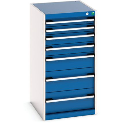 Cubio Drawer Cabinet, 7 Drawers, Blue/Light Grey, 1000 x 525 x 650mm