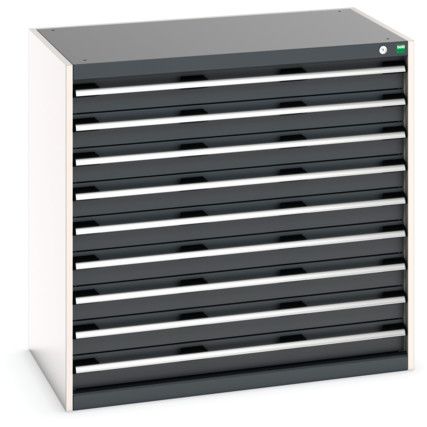 Cubio Drawer Cabinet, 9 Drawers, Anthracite Grey/Light Grey, 1000 x 1050 x 650mm