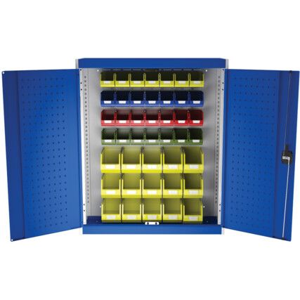 Cubio Wall Cabinet, 2 Doors,Light Grey/Blue, 1000 x 1050 x 325mm