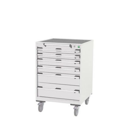 Cubio Mobile Storage Cabinet, 5 Drawers, Light Grey, 980 x 650 x 650mm