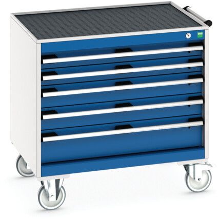 CUBIO SLR-86 MOBILE DRAWER CABINET W/ TOP TRAY & MAT L-GREY/BLUE