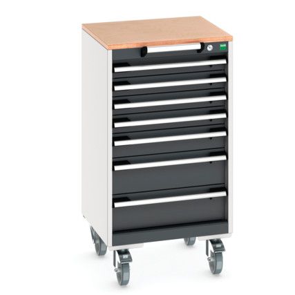 CUBIO MOBILE DRAWER CABINET 525x525x990 W/ 7 DRAWERS MPX WORKTOP