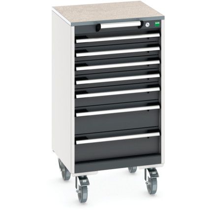 CUBIO MOBILE DRAWER CABINET 525x525x990 W/ 7 DRAWERS LINO WORKTOP