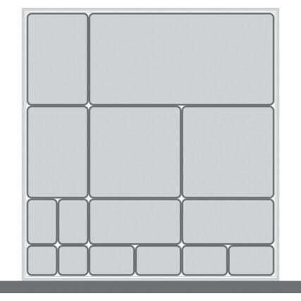 verso, Divider Kit, Plastic, Grey, 525x550x100mm, 15 Compartments