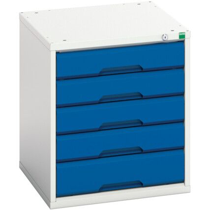 Verso Drawer Cabinet, 5 Drawers, Blue/Light Grey, 600 x 525 x 550mm
