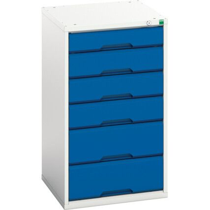 Verso Drawer Cabinet, 6 Drawers, Blue/Light Grey, 900 x 525 x 550mm