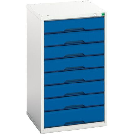 Verso Drawer Cabinet, 8 Drawers, Blue/Light Grey, 900 x 525 x 550mm