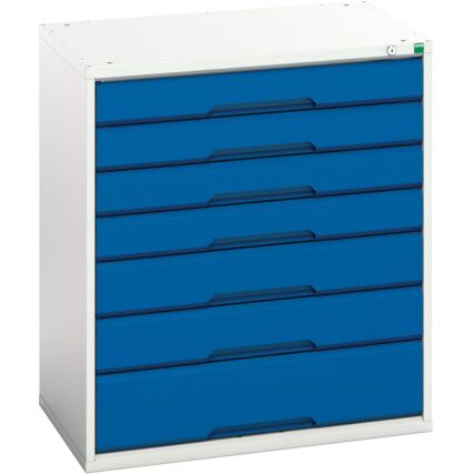 Verso Drawer Cabinet, 7 Drawers, Blue/Light Grey, 900 x 800 x 550mm