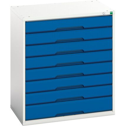 Verso Drawer Cabinet, 8 Drawers, Blue/Light Grey, 900 x 800 x 550mm