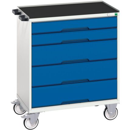 Verso Mobile Workbench, 5 Drawers, Blue/Light Grey, 965 x 800 x 550mm