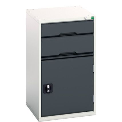 Verso Combination Cupboard/Drawer, Single Door, Anthracite Grey/Grey, 900 x 525 x 550mm