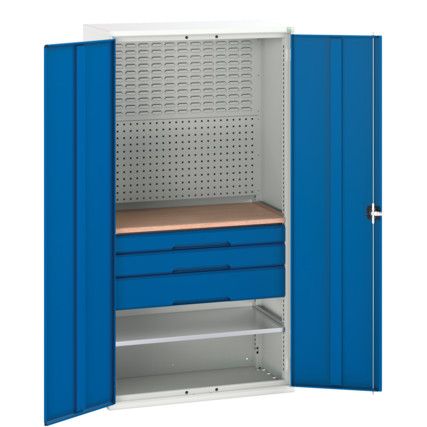 Verso Storage Cabinet, 2 Doors, Blue, 2000 x 1050 x 550mm