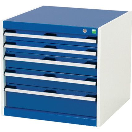 Cubio Drawer Cabinet, 1 Drawers, Blue/Light Grey, 600 x 650 x 650mm