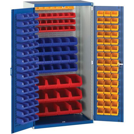 Cubio Storage Cabinet, 2 Doors, Blue, 2000 x 1050 x 650mm