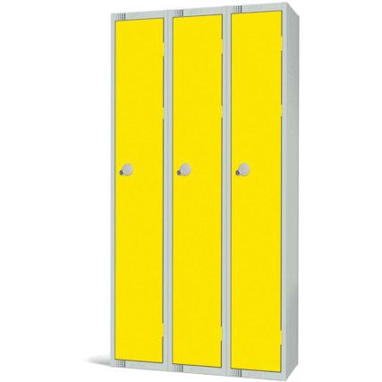 Compartment Locker, 3 Doors, Yellow, 1800 x 900 x 300mm, Nest of 3