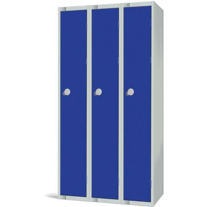 Compartment Locker, 3 Doors, Blue, 1800 x 900 x 450mm, Nest of 3