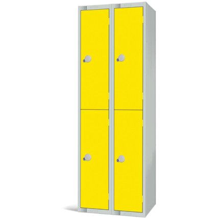 Compartment Locker, 4 Doors, Yellow, 1800 x 600 x 450mm, Nest of 2