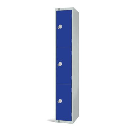 Compartment Locker, 3 Doors, Blue, 1800 x 300 x 300mm
