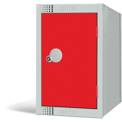 Quarto Locker, Single Door, Red, 512 x 300 x 450mm