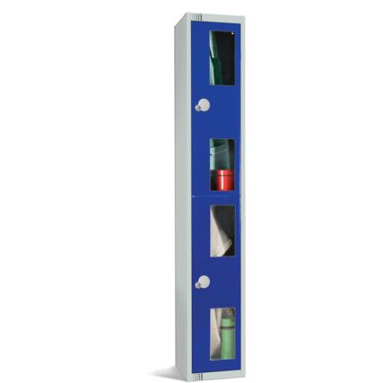 Vision Panel Locker, 2 Doors, Blue, 1800 x 300 x 450mm