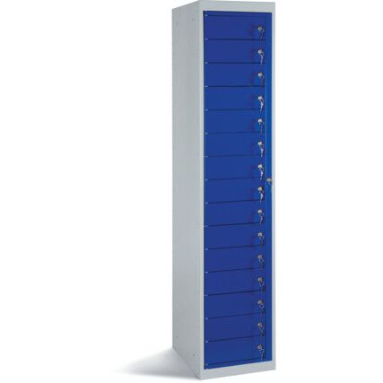 Workwear Locker, 15 Doors, Blue, 1830 x 381 x 457mm