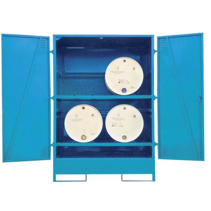 Drum Storage Cabinet, Steel, 2 Horizontal Drum Capacity