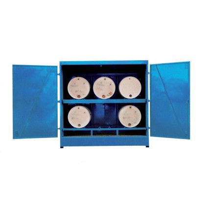 Drum Storage Cabinet, Steel, 6 Horizontal Drum Capacity