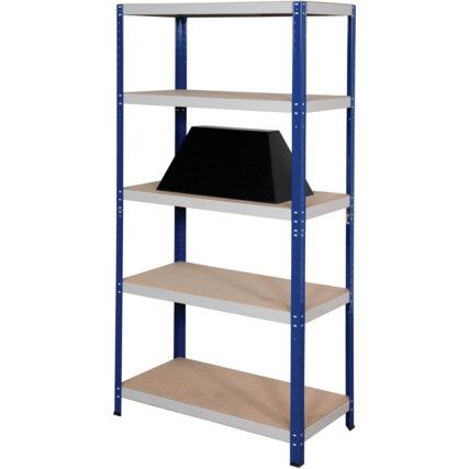 Standard Duty Shelving, 5 Shelves, 265kg Shelf Capacity, 1770mm x 1200mm x 450mm, Grey