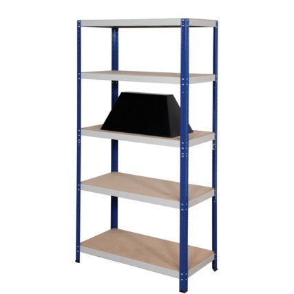 Standard Duty Shelving, 5 Shelves, 265kg Shelf Capacity, 1770mm x 900mm x 300mm, Grey