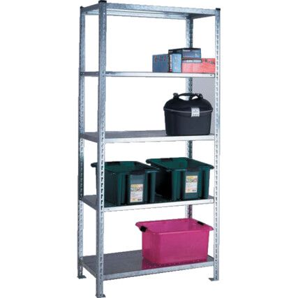 Standard Duty Shelving, 5 Shelves, 1500mm x 450mm, Grey