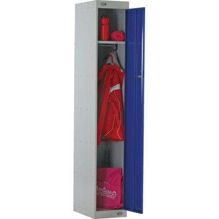 Compartment Locker, Single Door, Blue, 1800 x 300 x 300mm