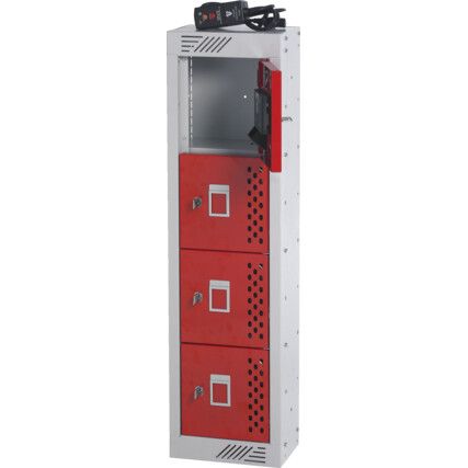 Charging Locker, 4 Compartments, Green, 915 x 250 x 180mm